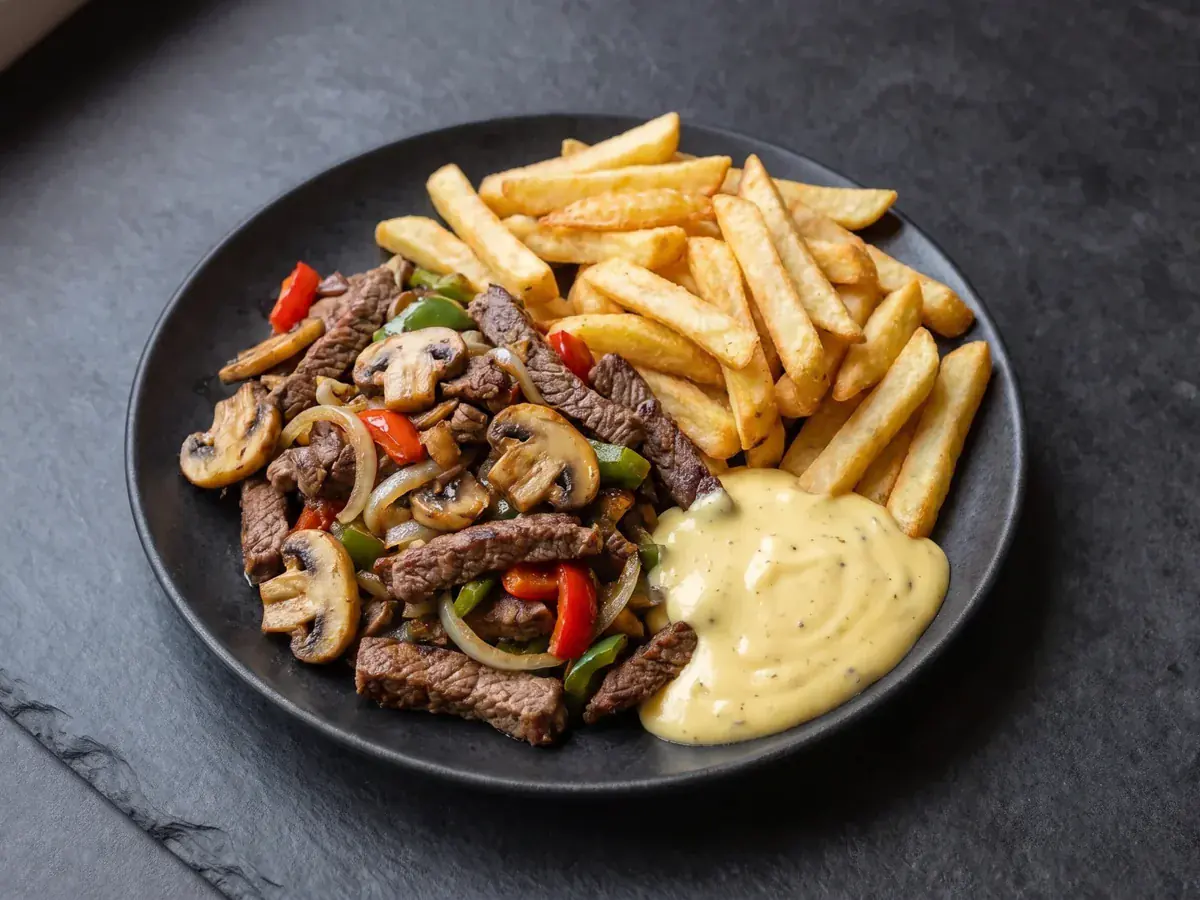 Biffsnadder med champinjoner, pommes och bearnaise